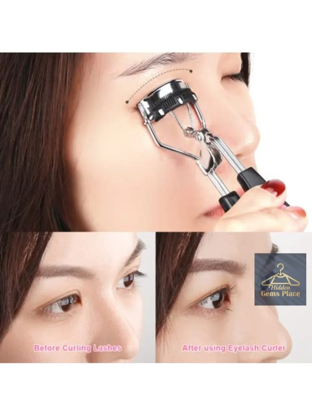 Eyelash Curler Set, 3-in-1 with Comb & Brush, Refill Pads, Applicator
